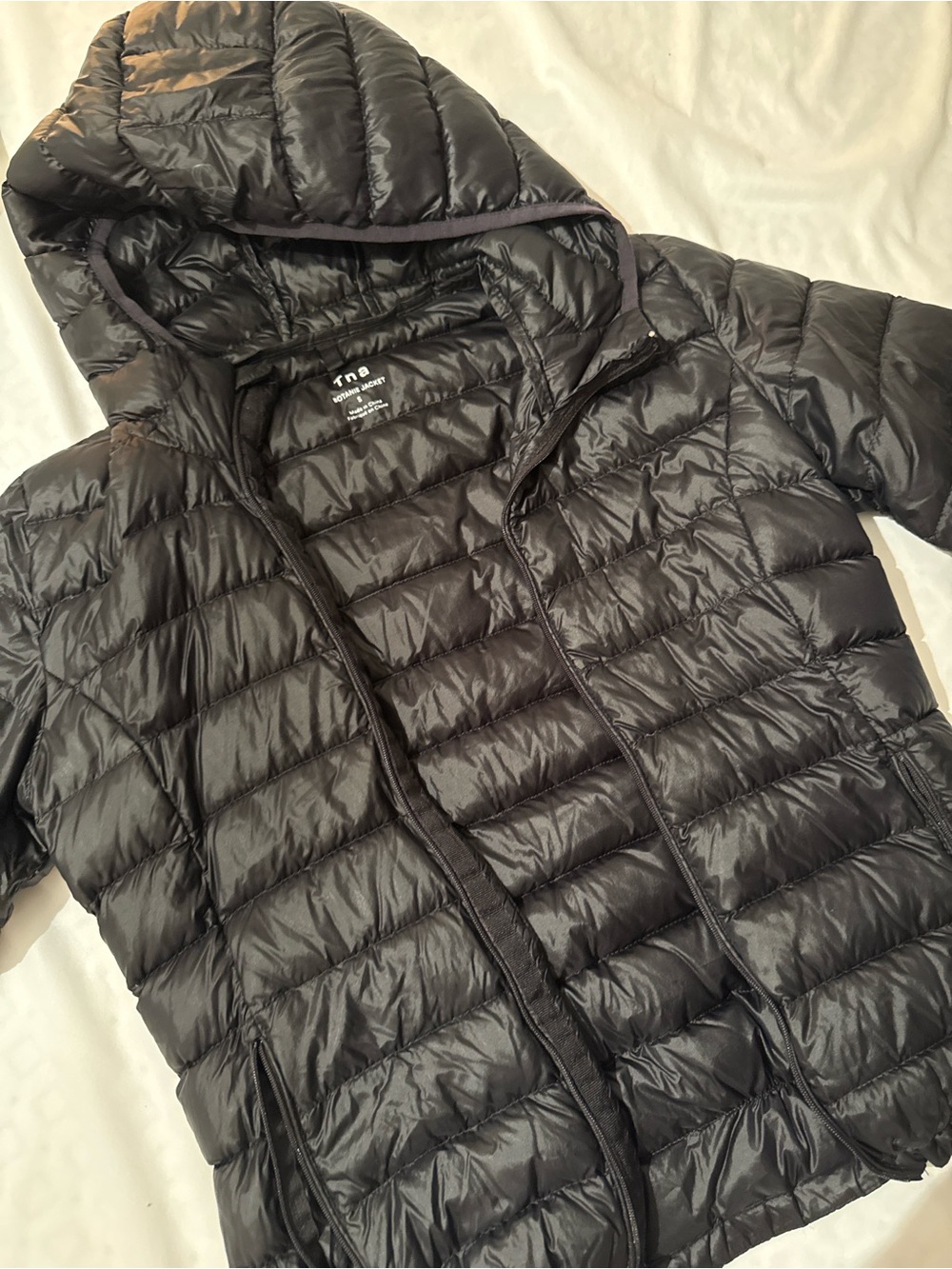 TNA Womena Hooded Puffer Jacket - Black